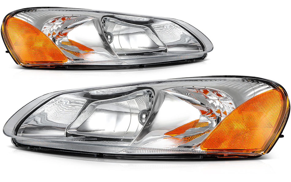 For 2002-2006 Dodge Stratus 4-Door Sedan Headlights Assembly Pair Chrome Housing