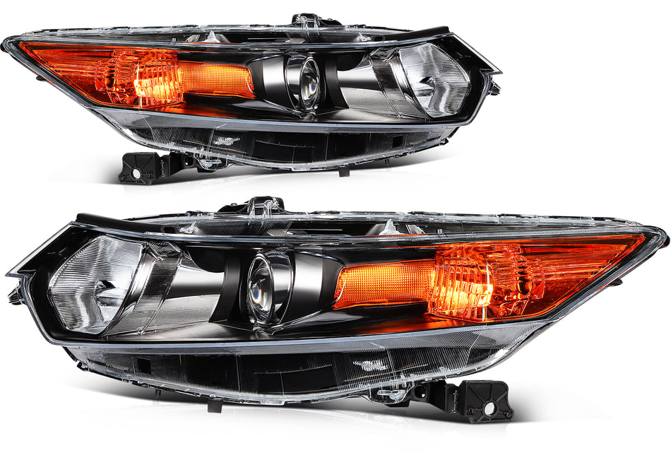Headlight Assembly For 2009-2014 Acura TSX Black Housing Pair
