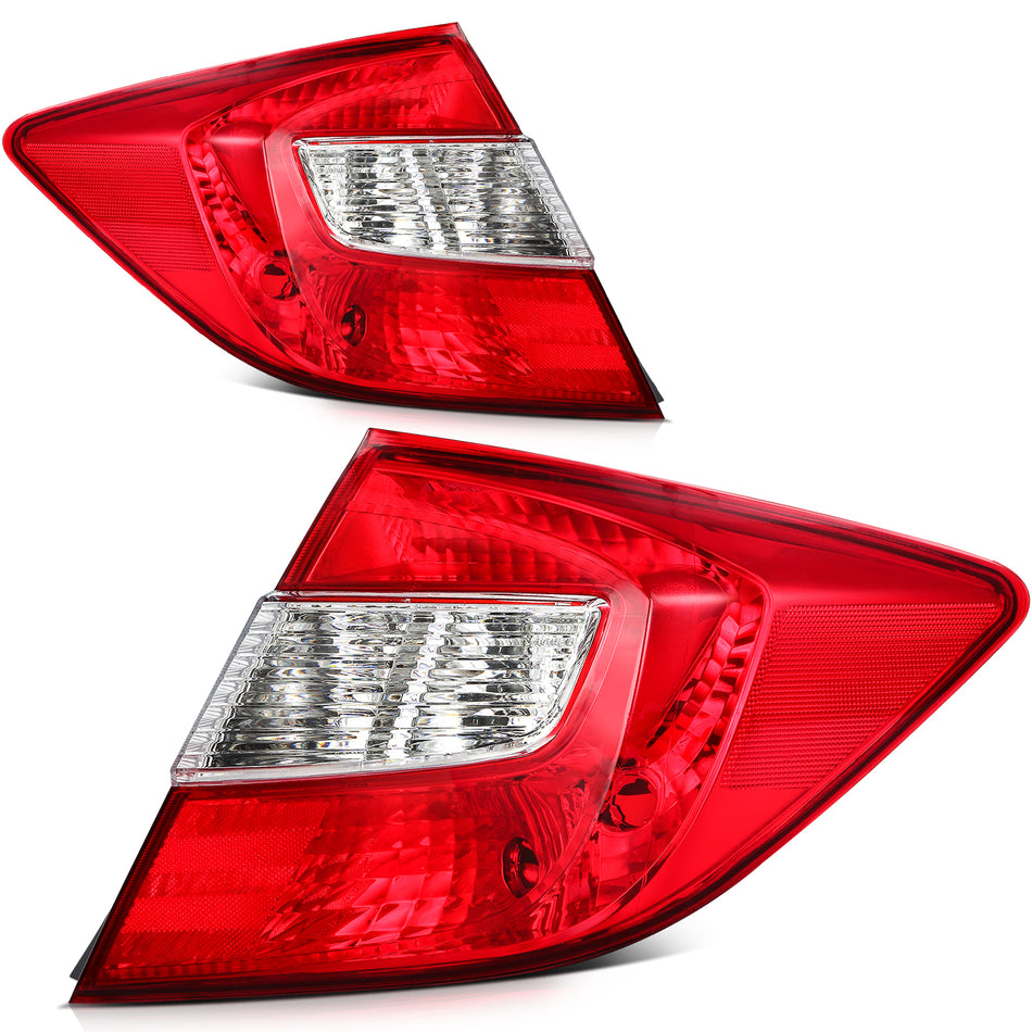 Red Pair Rear LeftRight Tail Light Assembly For 2012 Honda Civic Sedan 4-Door