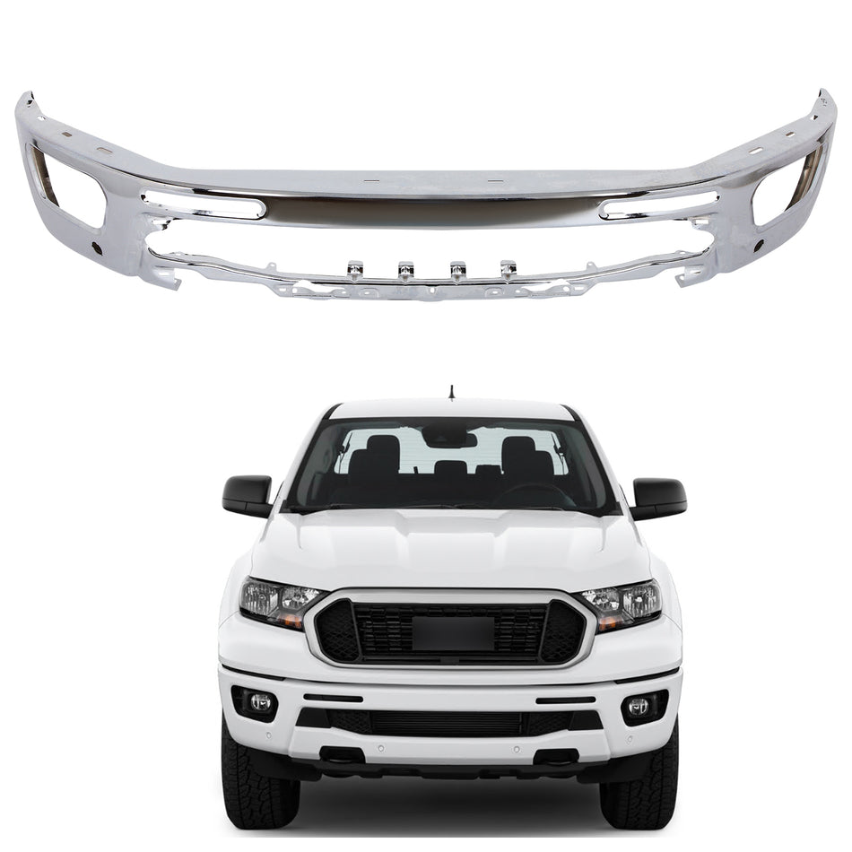 Front Bumper For 2019-2023 Ford Ranger XL/XLT/Lariat 2.3L L4 KB3Z17757B Chrome