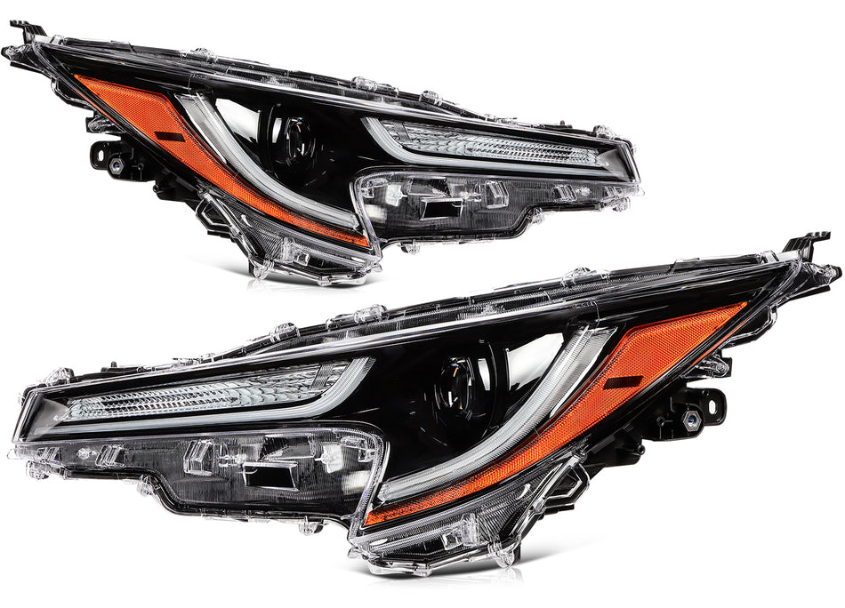 1 Pair Replacement Headlights Assembly For 2020-2022 Toyota Corolla L LE