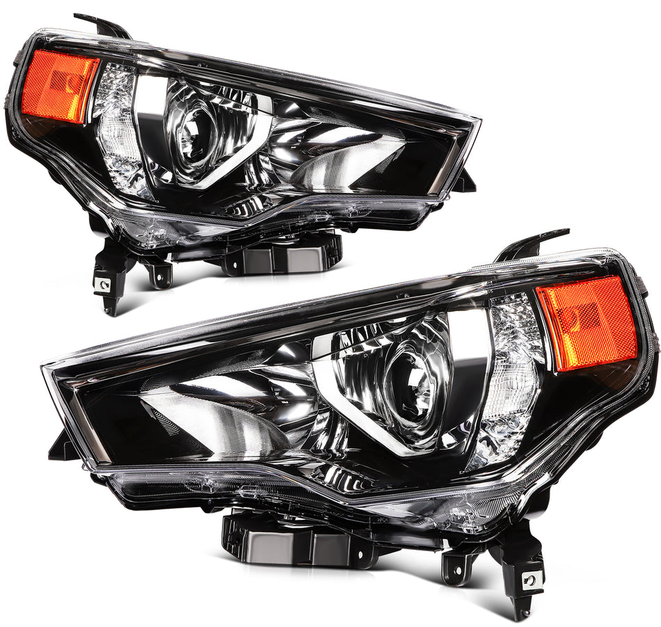 Headlights Assembly For 2014-2020 Toyota 4Runner Black Housing with Projector