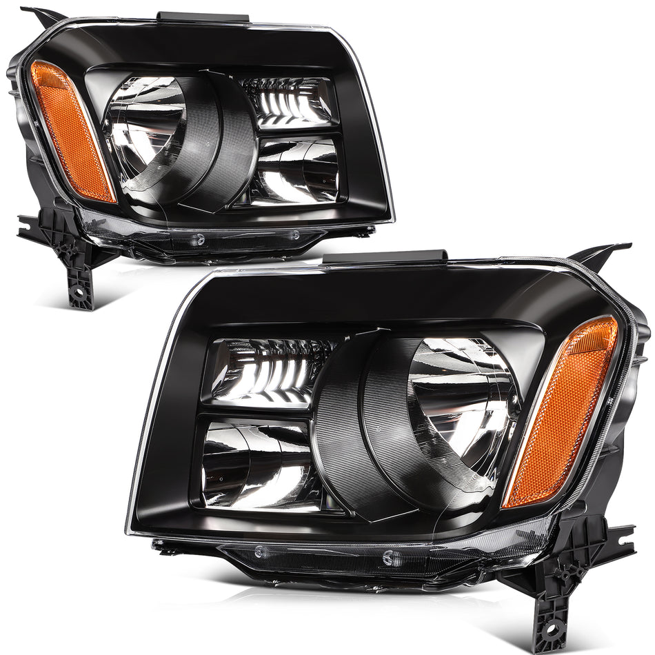 For Honda Pilot SUV 3.5L 2012-2015 Black Housing Headlights Assembly LeftRight