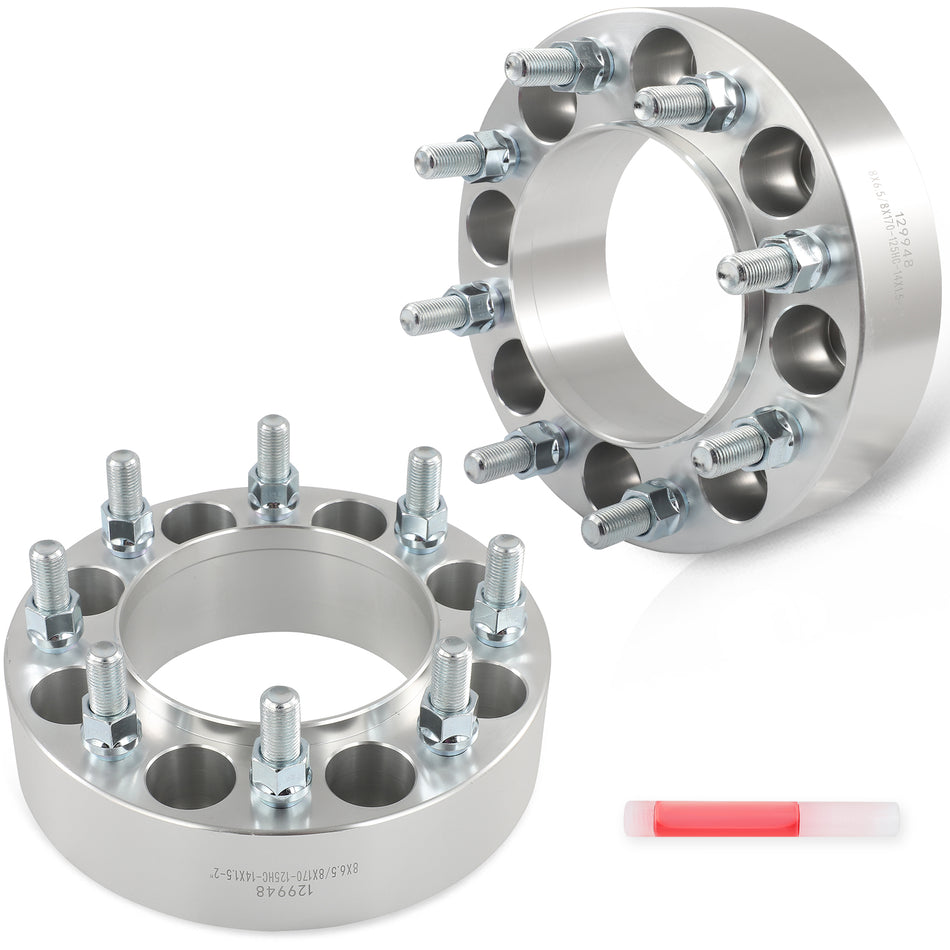 2P 2inch 8x6.5 to 8x170 Hub Centric Conversion Wheel Adapters For Chevy GMC to Ford