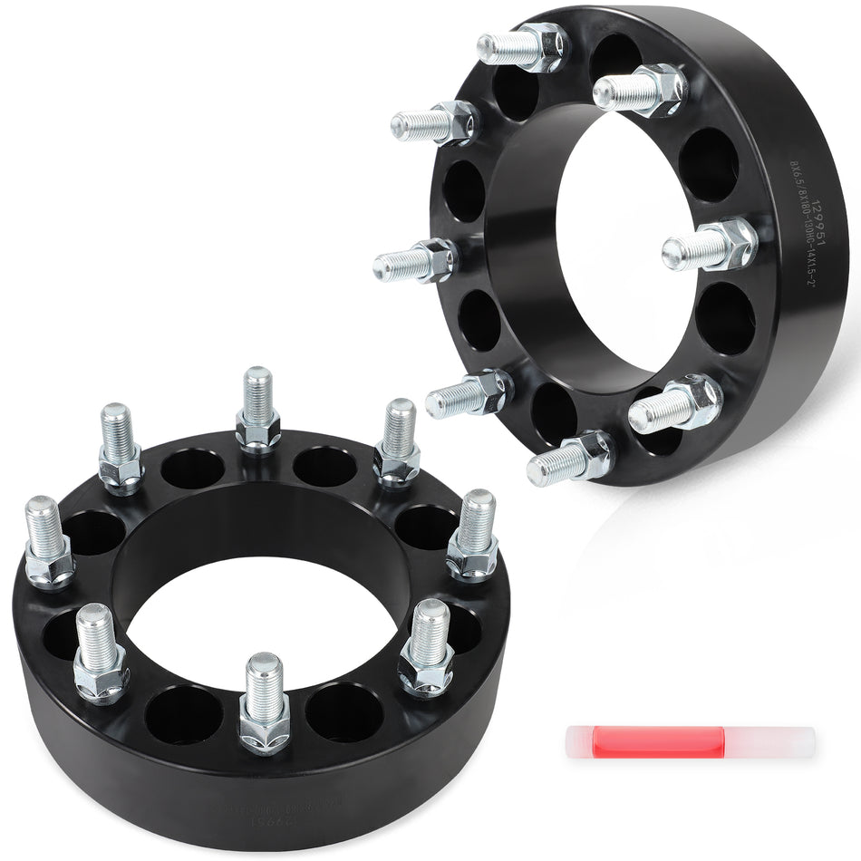 (2) 2inch 8x6.5 to 8x180 Wheel Adapters 14x1.5 Fits Chevy Silverado Sierra 2500 HD