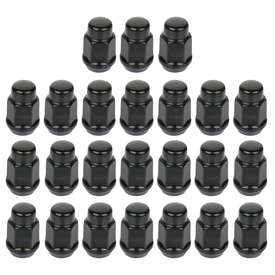 24 Pieces of Black M12x1.25 Wheel Nuts Fits Nissan Xterra Titan For Infiniti QX4