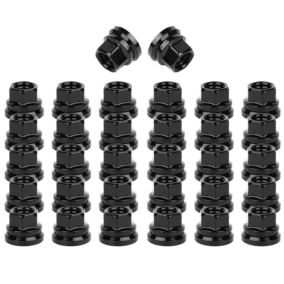 32 X Thread M14x1.5 Black Wheel Lug Nuts Fits 03-19 Fits Ford F-350 Super Duty