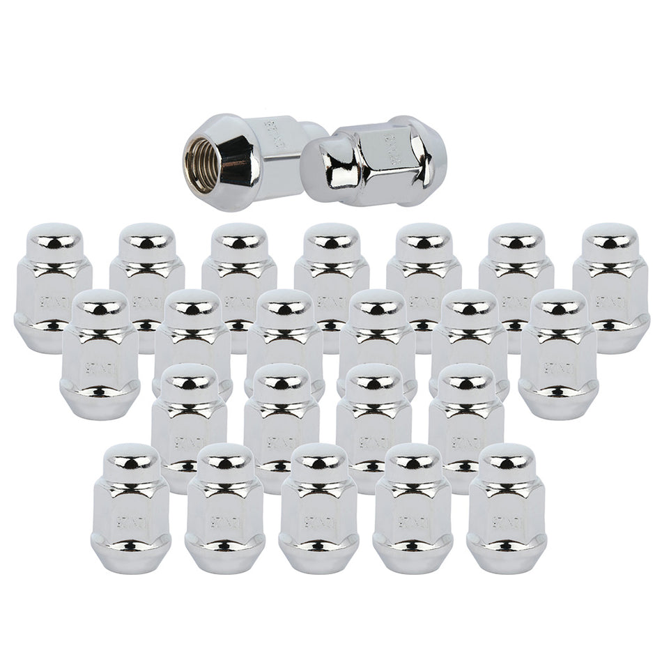 24 Pcs Chrome Thread Size M12x1.25 1.38 inch Tall Lug Nuts For Infiniti Fits Nissan