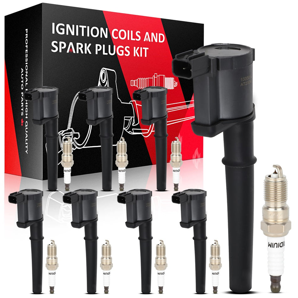8 For 2003 2004 2005 Lincoln Aviator 4.6L V8 Ignition Coil & Spark Plug