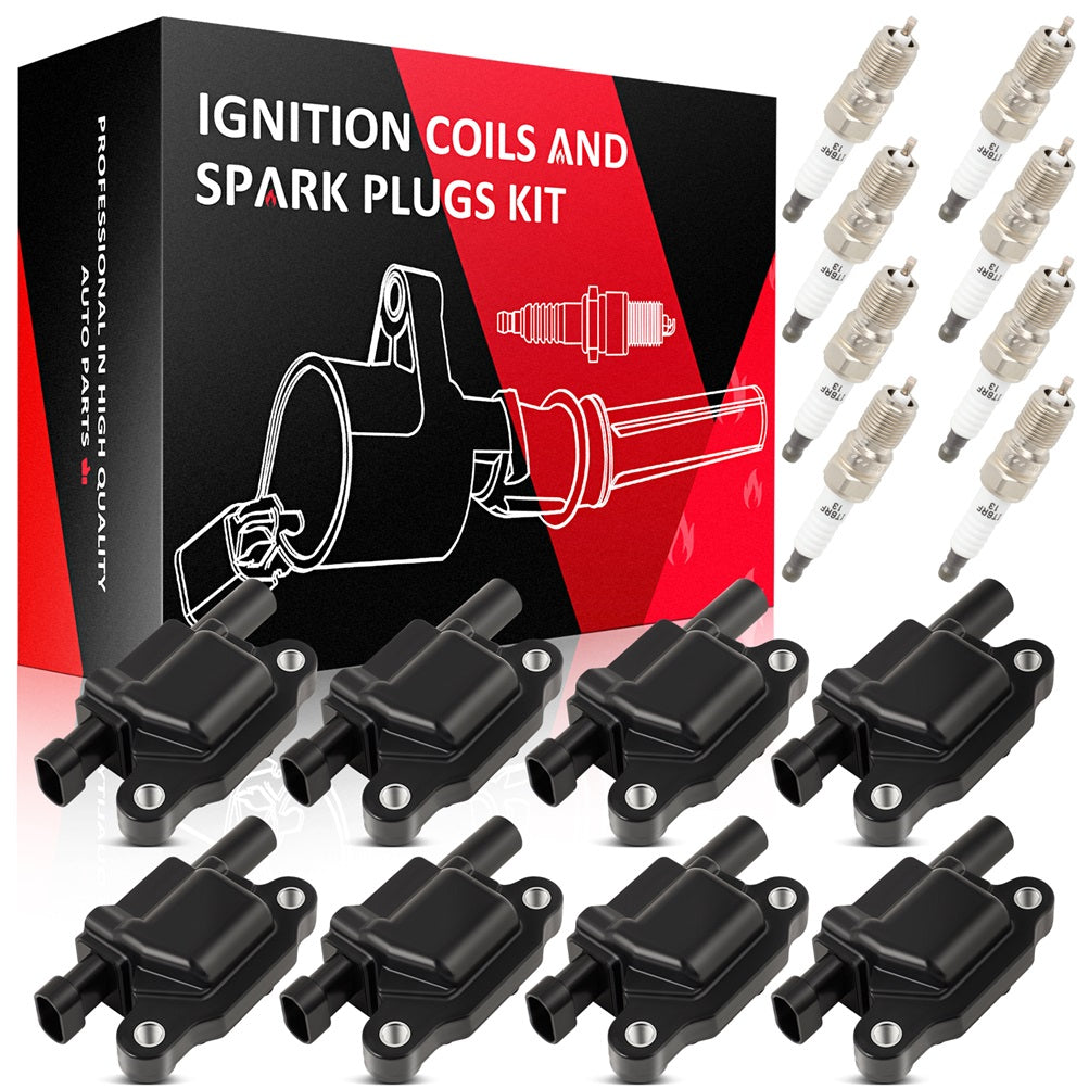8 Square For 07 08-14 Cadillac Escalade ESV 6.2L V8 Ignition Coil & Spark Plug Only for Auto