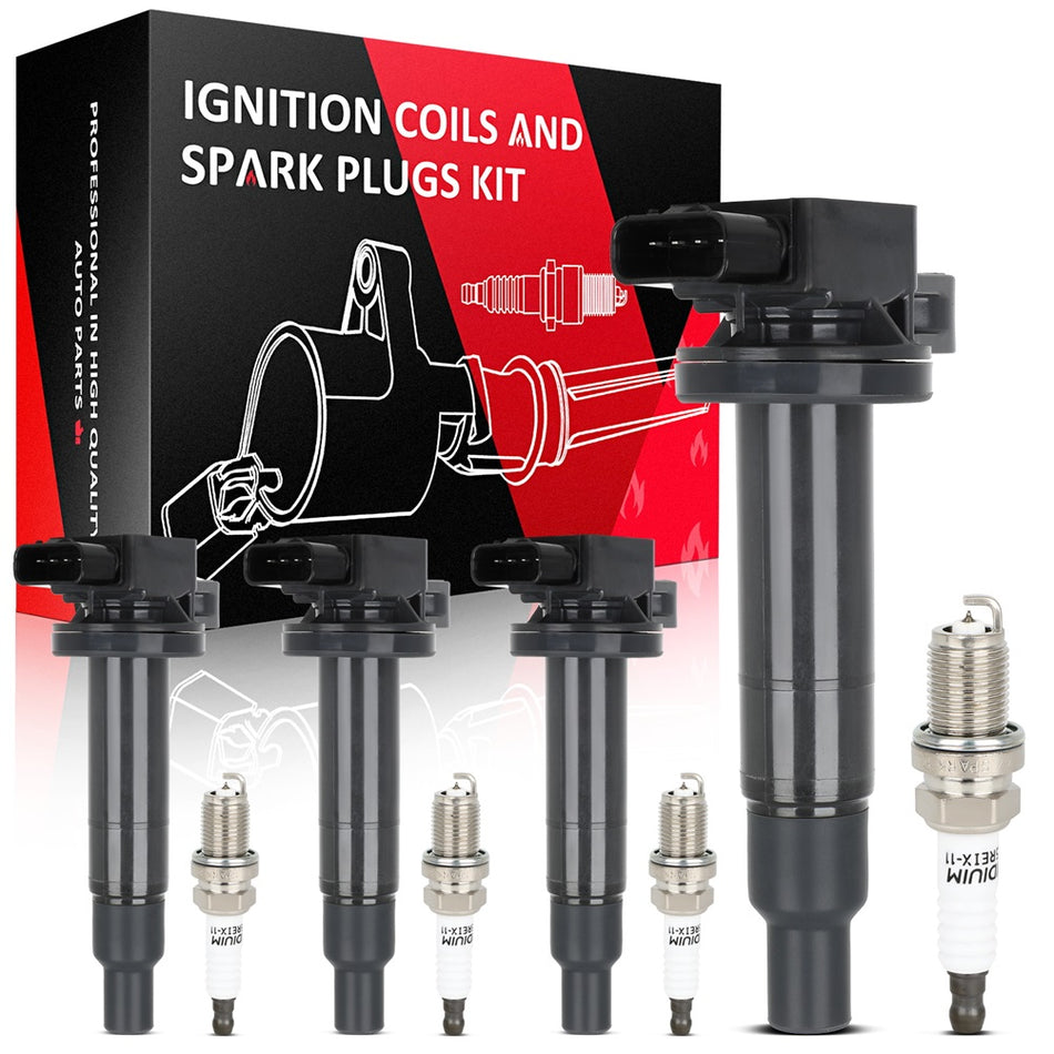4 Ignition Coil & Spark Plug Kits For Toyota Prius C Echo Yaris Scion xA xB 1.5L