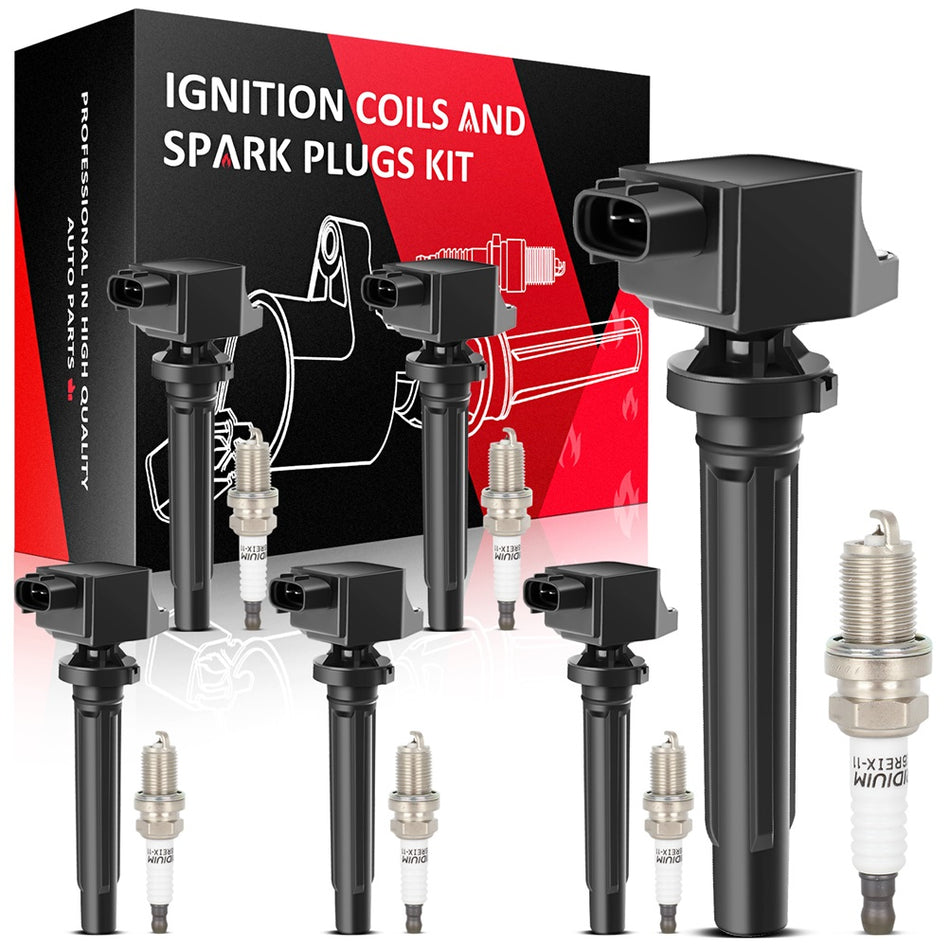 6 For 2.7L Suzuki Grand Vitara 2006 2007 2008 Ignition Coil & Iridium Spark Plug