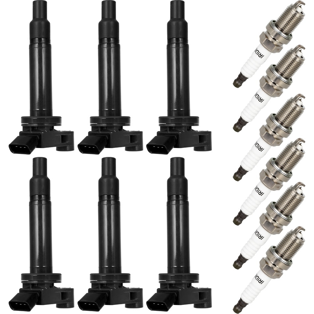 6 For 01 02 03 Toyota Highlander 3.0L V6 Ignition Coil & 6 Iridium Spark Plugs Only for Auto