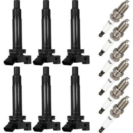 6 For 01 02 03 Toyota Highlander 3.0L V6 Ignition Coil & 6 Iridium Spark Plugs Only for Auto