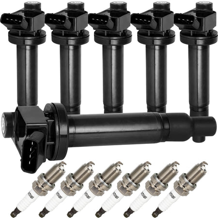 6 For 01 02 03 Toyota Highlander 3.0L V6 Ignition Coil & 6 Iridium Spark Plugs Only for Auto