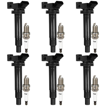 6 For 01 02 03 Toyota Highlander 3.0L V6 Ignition Coil & 6 Iridium Spark Plugs Only for Auto