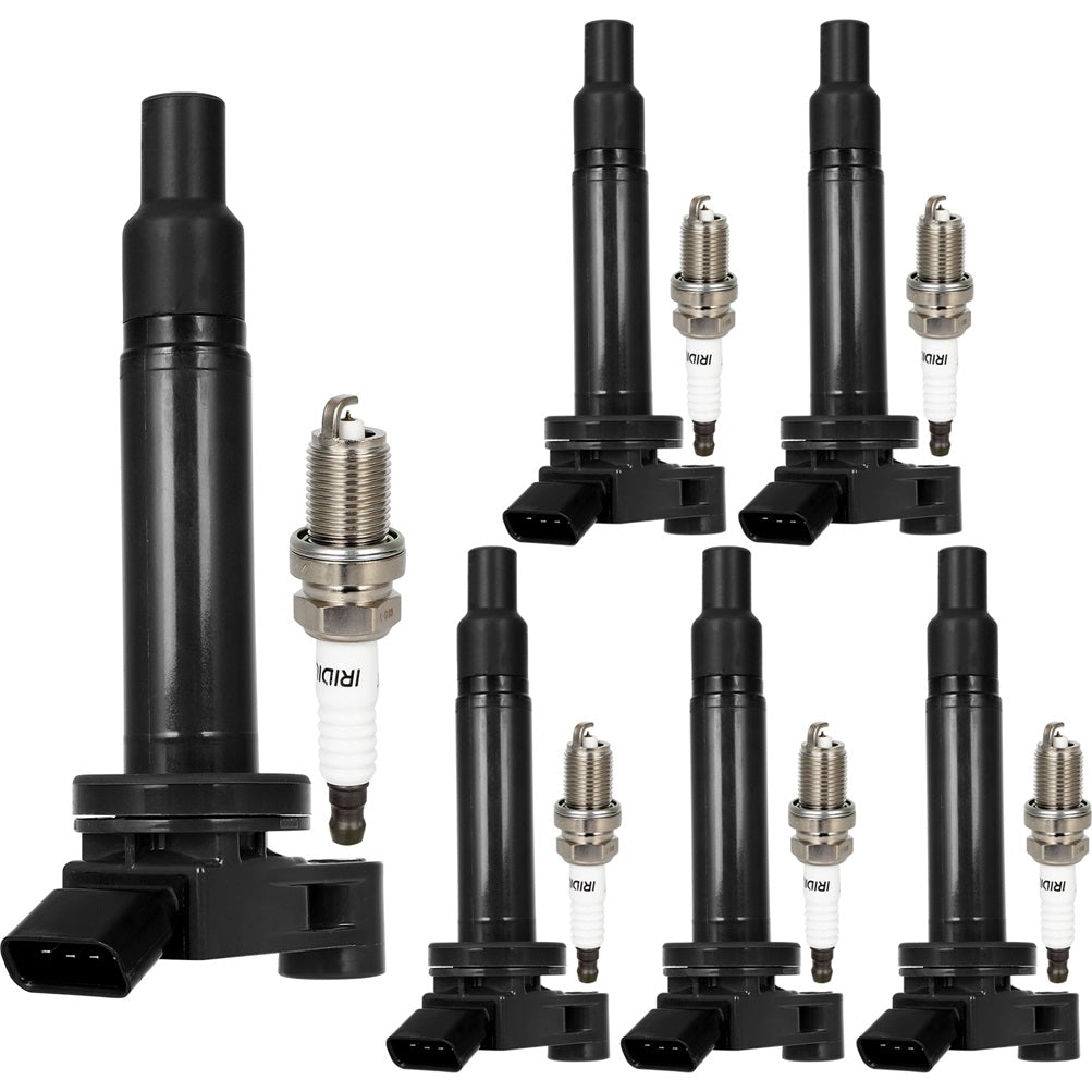 6 For 01 02 03 Toyota Highlander 3.0L V6 Ignition Coil & 6 Iridium Spark Plugs Only for Auto