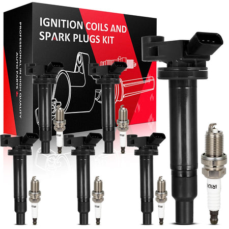 6 For 01 02 03 Toyota Highlander 3.0L V6 Ignition Coil & 6 Iridium Spark Plugs Only for Auto