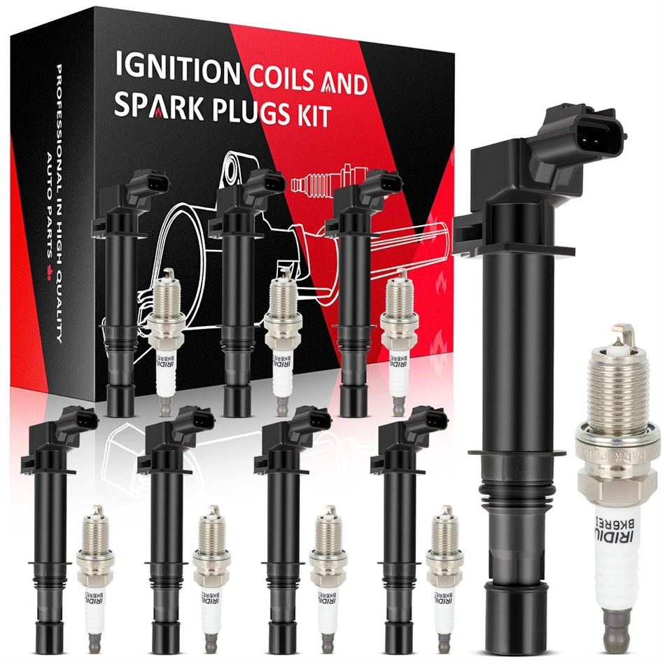 8 For 02 03 04 05 06 07 Dodge Ram 1500 4.7L Ignition Coil & Iridium Spark Plug