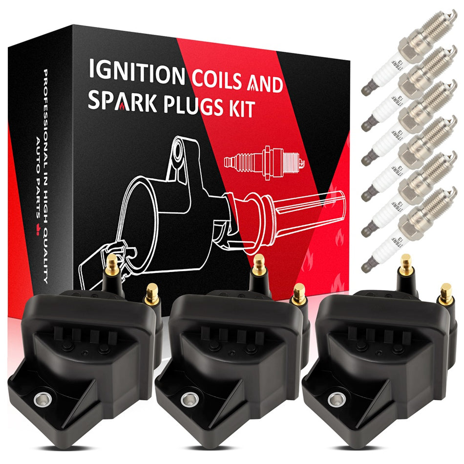 3 For 94-00 01 02 03 04 05 Buick Century 3.1L V6 Ignition Coil & Spark Plug
