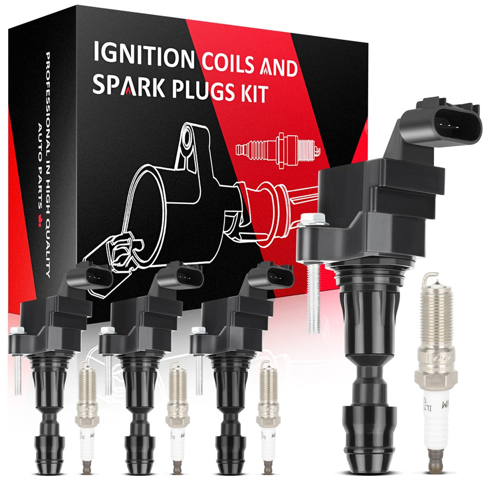 4 For 2007 2008 2009 2010 Chevrolet Cobalt 2.2L L4 Ignition Coil & Spark Plug