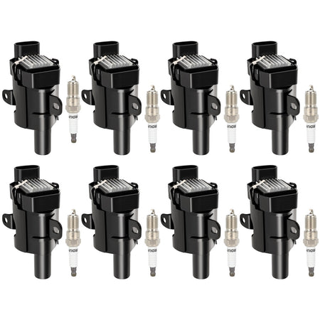 8 Round For 2001-2006 Chevy Silverado 2500 HD 6.0L V8 Ignition Coil & Spark Plug Only for Auto