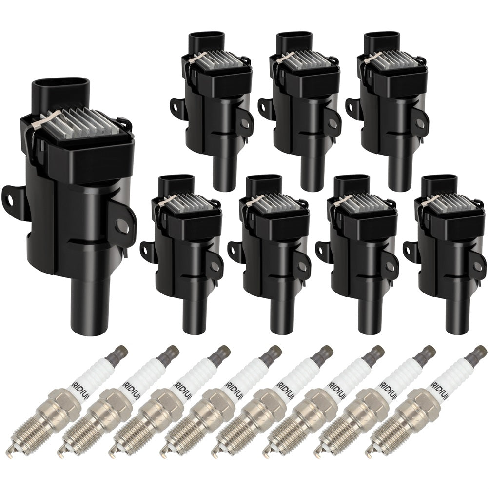 8 Round For 2001-2006 Chevy Silverado 2500 HD 6.0L V8 Ignition Coil & Spark Plug Only for Auto