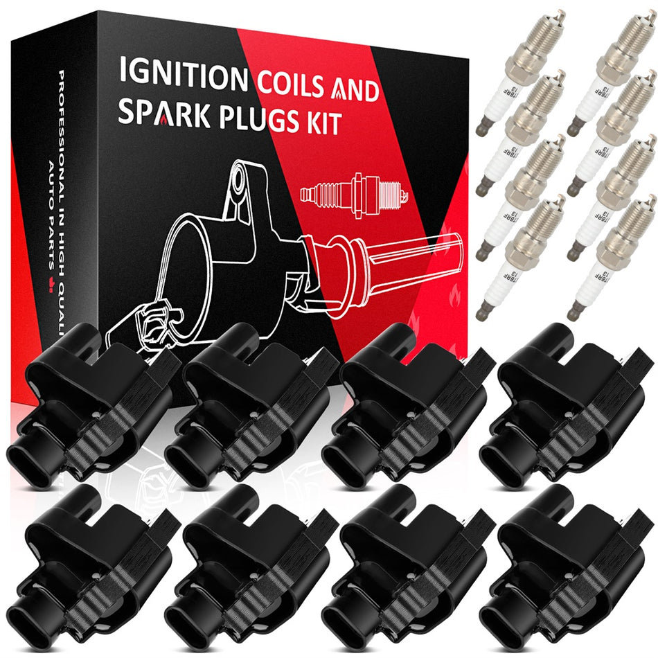 8pcs Ignition Coil & Spark Plug Fits 2003-2009 Chevrolet C4500 Kodiak 8.1L V8
