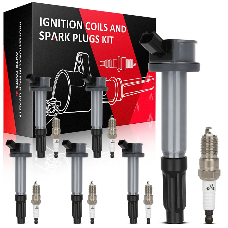Set of 6 Ignition Coil & Spark Plug For 2009-12 Ford Escape V6 3.0L DG514 New