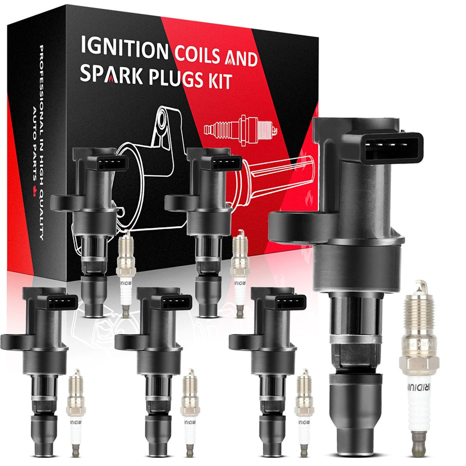 6 Ignition Coil & Spark Plug Kits For Jaguar S-Type X-Type 3.0L V6 UF435