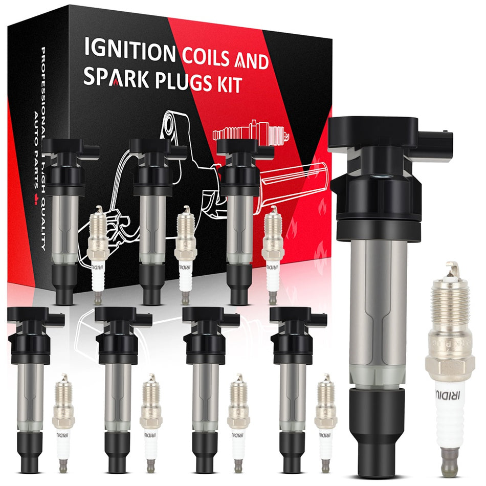 Ignition Coils & Iridium Spark Plugs For Buick Lucerne Cadillac DTS 2006-11 4.6L