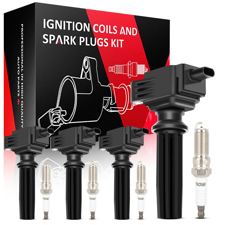 Ignition Coils & Iridium Spark Plugs Kit For Ford Escape Fusion 2013-2019 2.0L