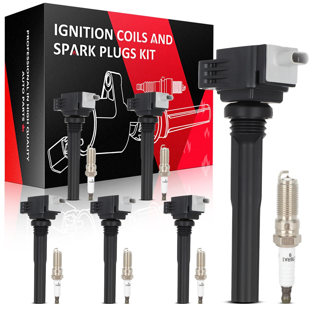 6 For 2017 2018 2019 Ford F-150 3.5L V6 Ignition Coil & Spark Plug Only for Auto