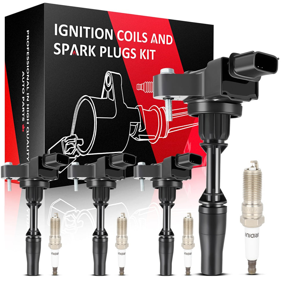 4 For 13-15 Chevy Malibu 2.5L L4 Ignition Coil & Iridium Platinum Spark Plug