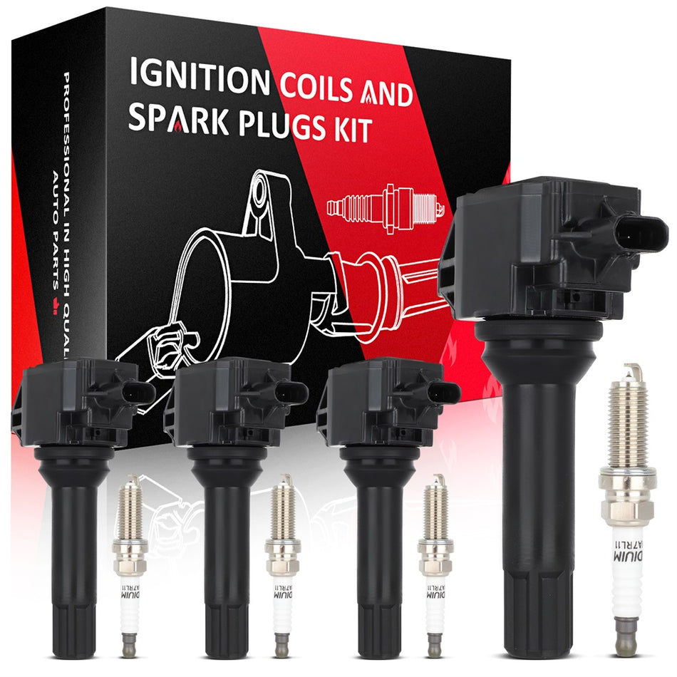 4 Ignition Coil & Spark Plug Kits For Scion FR-S Subaru BRZ 2.0L 2013 2014 H4