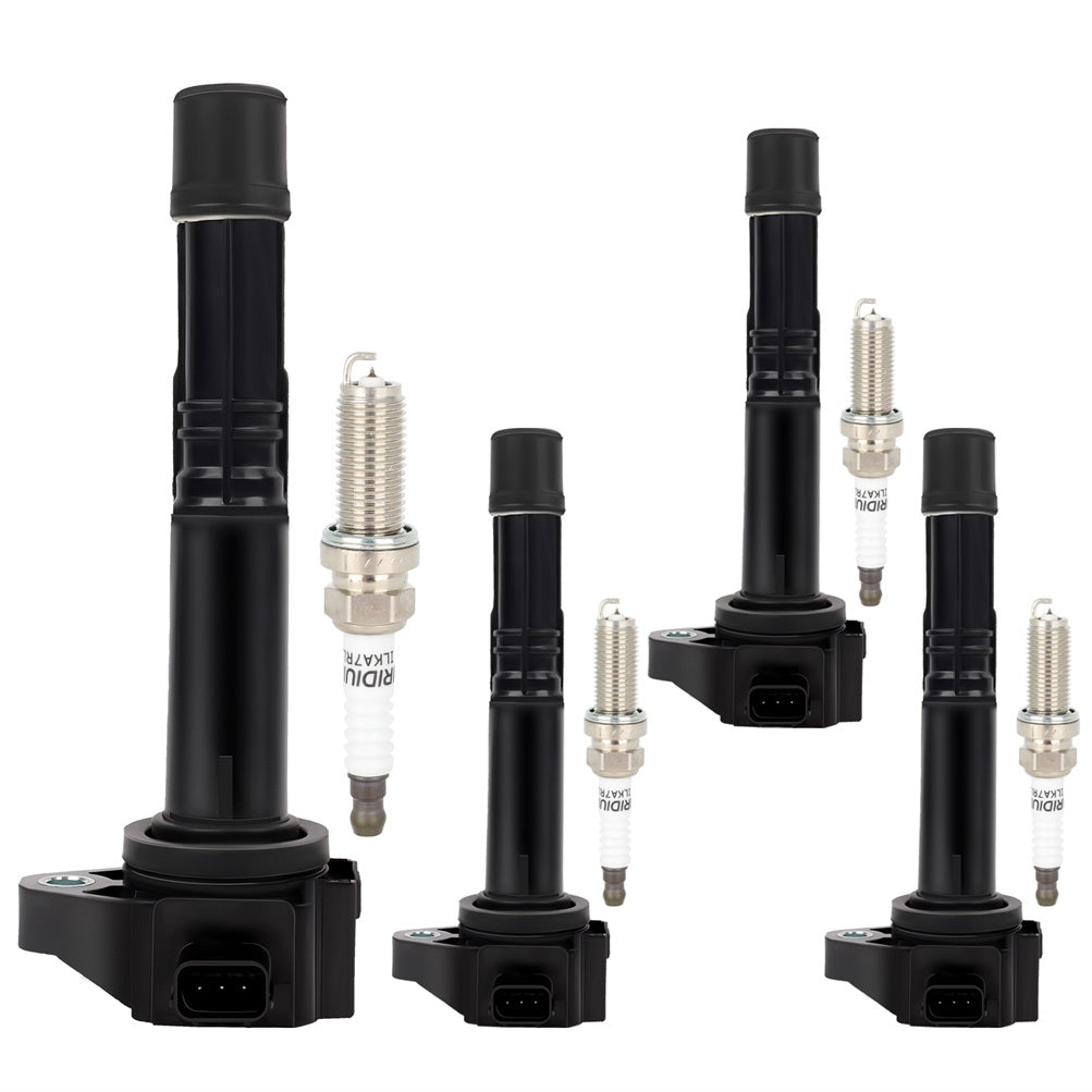 4 For 2013-2017 Honda Accord 2.4L L4 Ignition Coil & 4 Iridium Spark Plugs Only for Auto