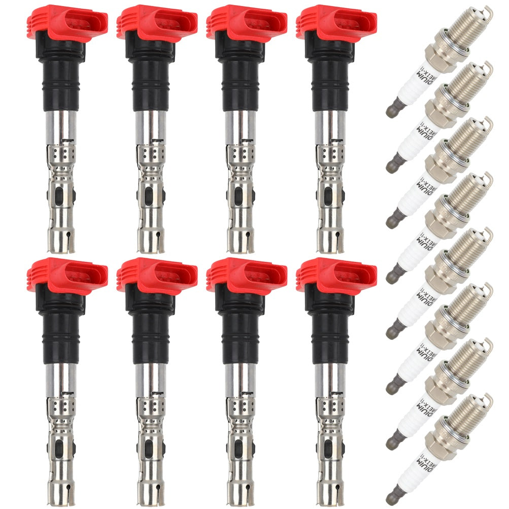 8pc Ignition Coil Spark Plug Pack For 4.2L V8 Audi A6 A8 Allroad Quattro S4 Only for Auto