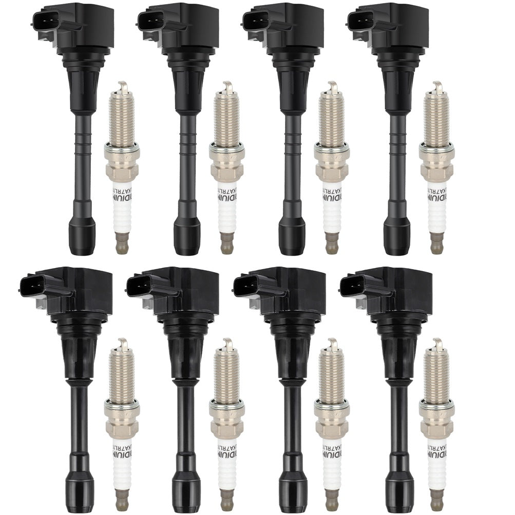 8 For 2011-2012 Infiniti QX56 5.6L V8 Ignition Coil & Iridium Spark Plug Only for Auto