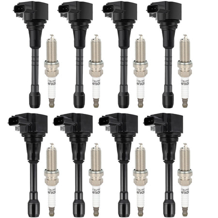 8 For 2011-2012 Infiniti QX56 5.6L V8 Ignition Coil & Iridium Spark Plug Only for Auto