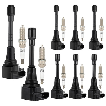 8 For 2011-2012 Infiniti QX56 5.6L V8 Ignition Coil & Iridium Spark Plug Only for Auto