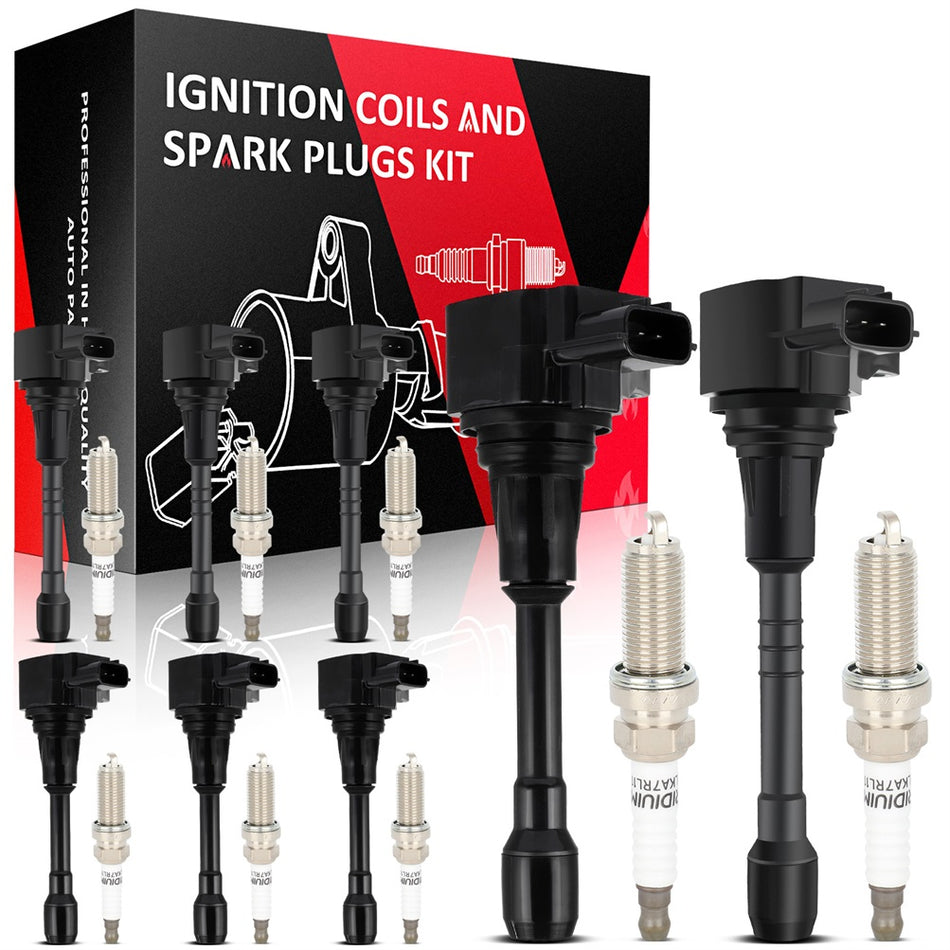 8 For 2011-2012 Infiniti QX56 5.6L V8 Ignition Coil & Iridium Spark Plug Only for Auto