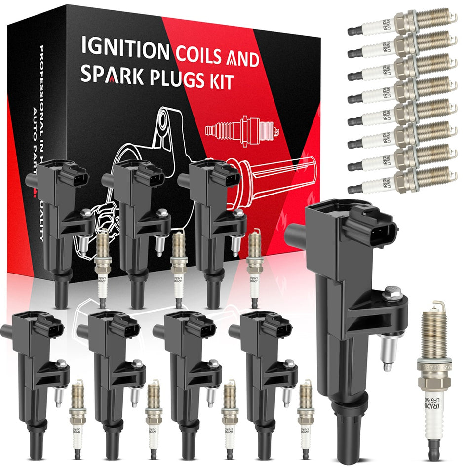 8 For 2008-2010 Dodge Ram 1500 4.7L V8 Ignition Coil & Iridium Spark Plug