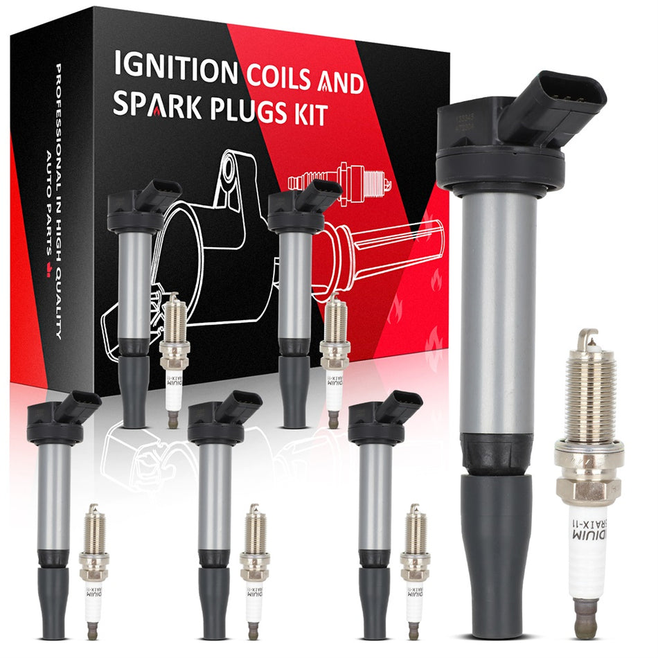 6 For 2016-2021 Toyota Tacoma 3.5L V6 Ignition Coil & 6 Iridium Spark Plugs