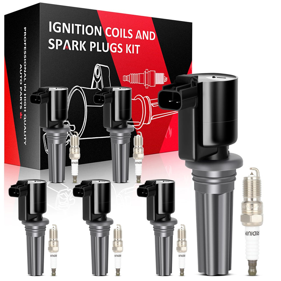 Ignition Coils & Iridium Spark Plugs Kit For Lincoln LS V6 3.0L 2000-2005