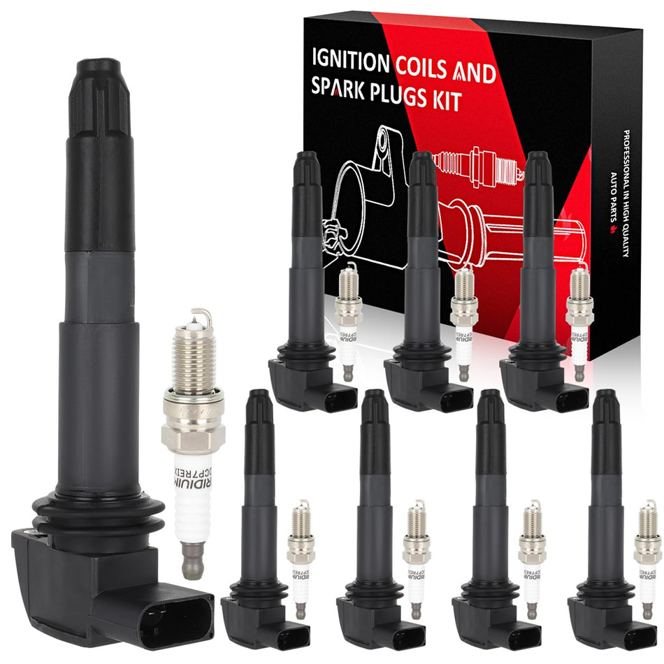 8 For 4.5L V8 2003-2006 Porsche Cayenne Ignition Coil & Iridium Spark Plug