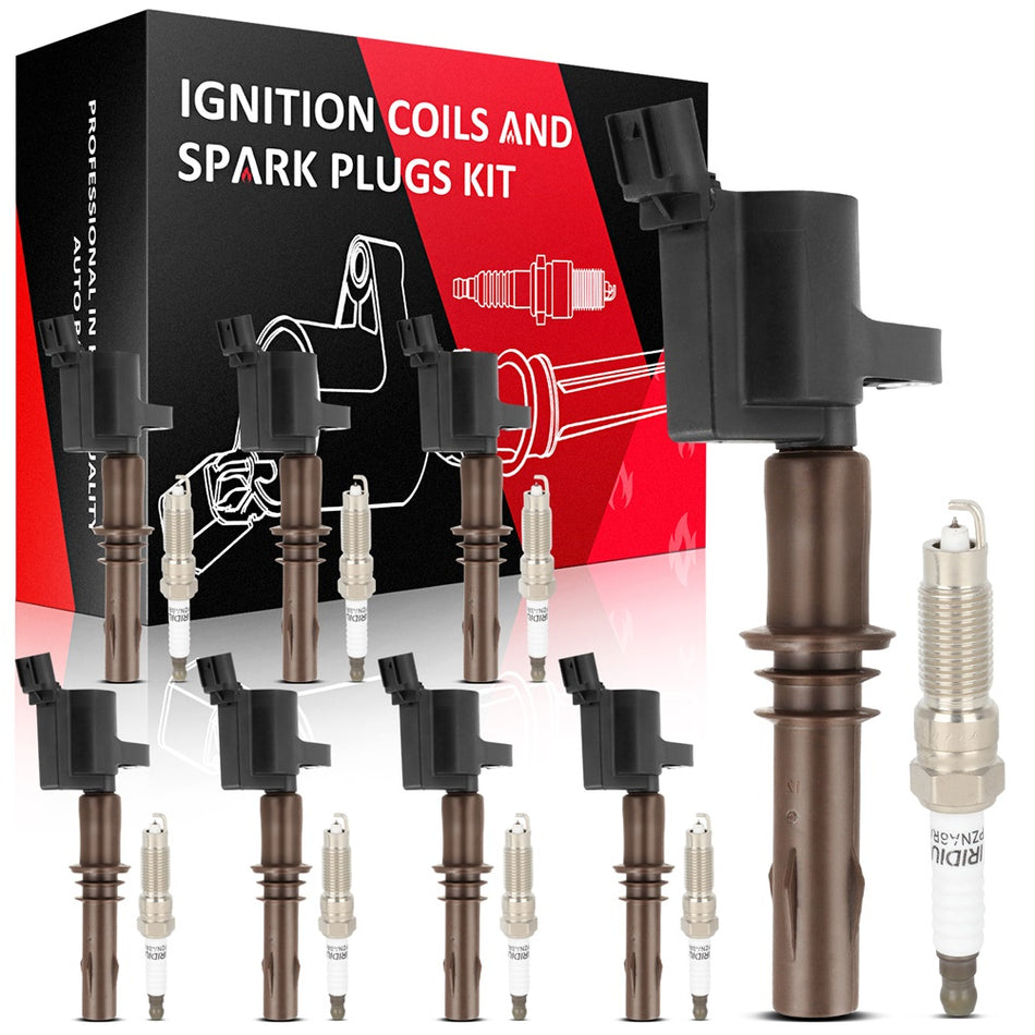 8 For 2009-2010 Ford F-150 5.4L V8 Ignition Coil & Iridium Platinum Spark Plug
