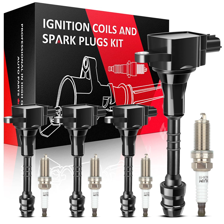 Nissan Sentra L4 1.8L 2002-2006 Ignition Coil & Spark Plug UF351 4pcs