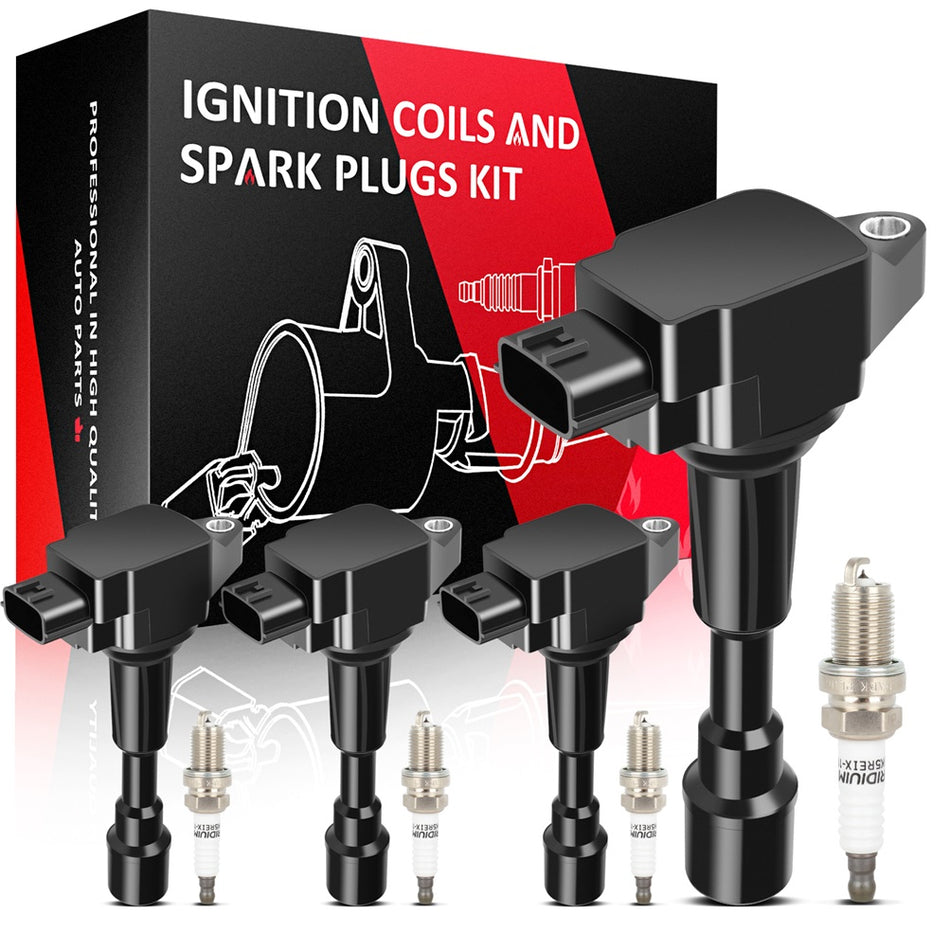 For Mazda 2 1.5L l4 4Ignition Coils & Spark Plugs Set 2011 2012 2013 2014