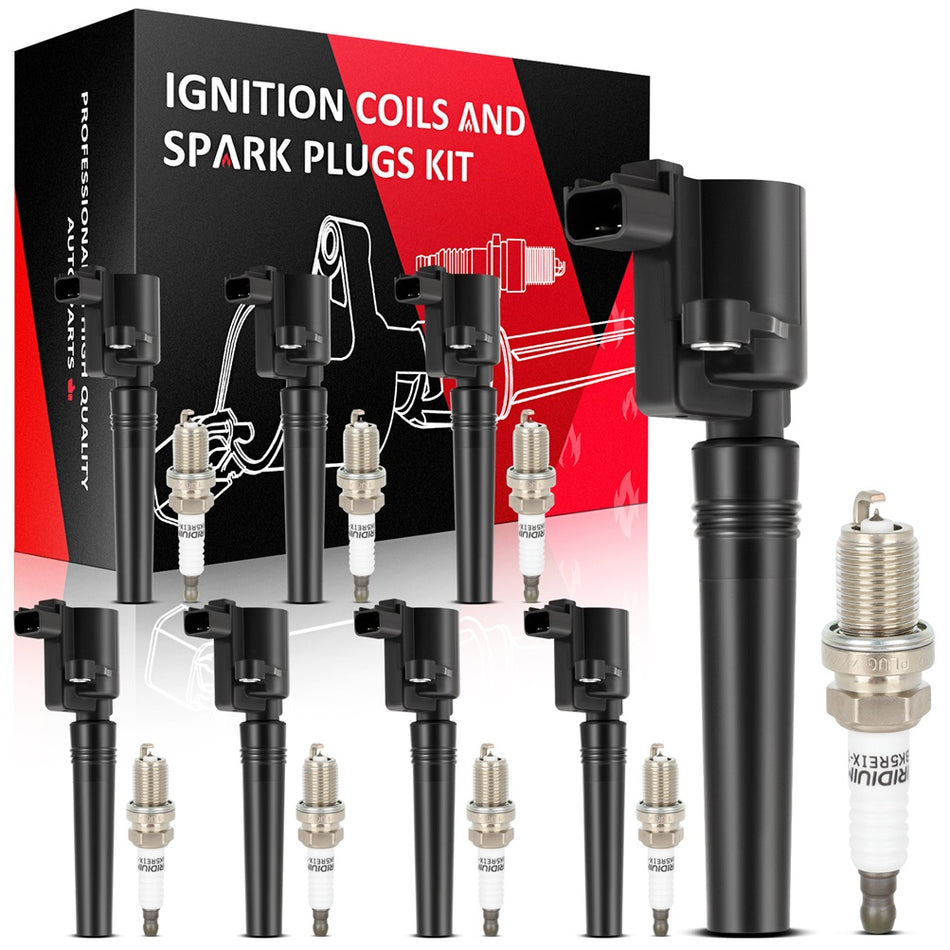 8 For 2000-2006 Lincoln LS 3.9L V8 Ignition Coil & Spark Plug