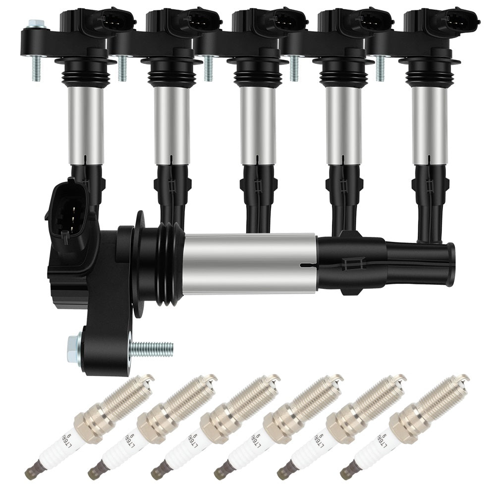 6 For 2009 Chevrolet Traverse 3.6L V6 Ignition Coil & Spark Plug Only for Auto